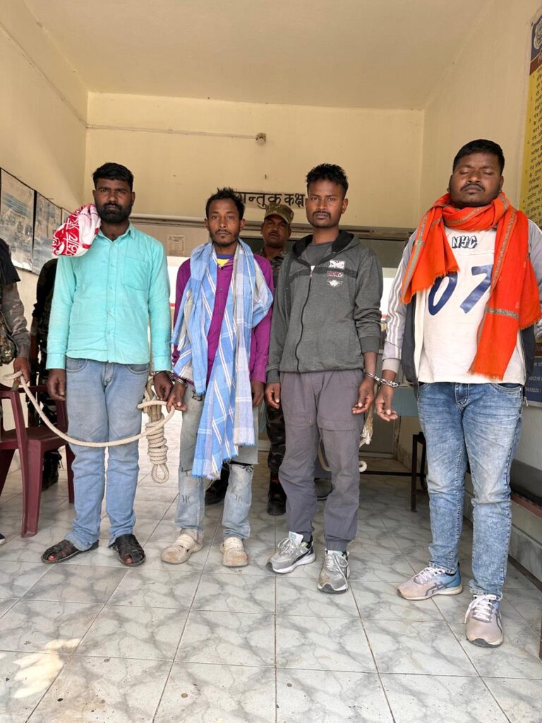 रंगदारी मांगने व फायरिंग करने के मामले में 4 गिरफ्तार, जेल