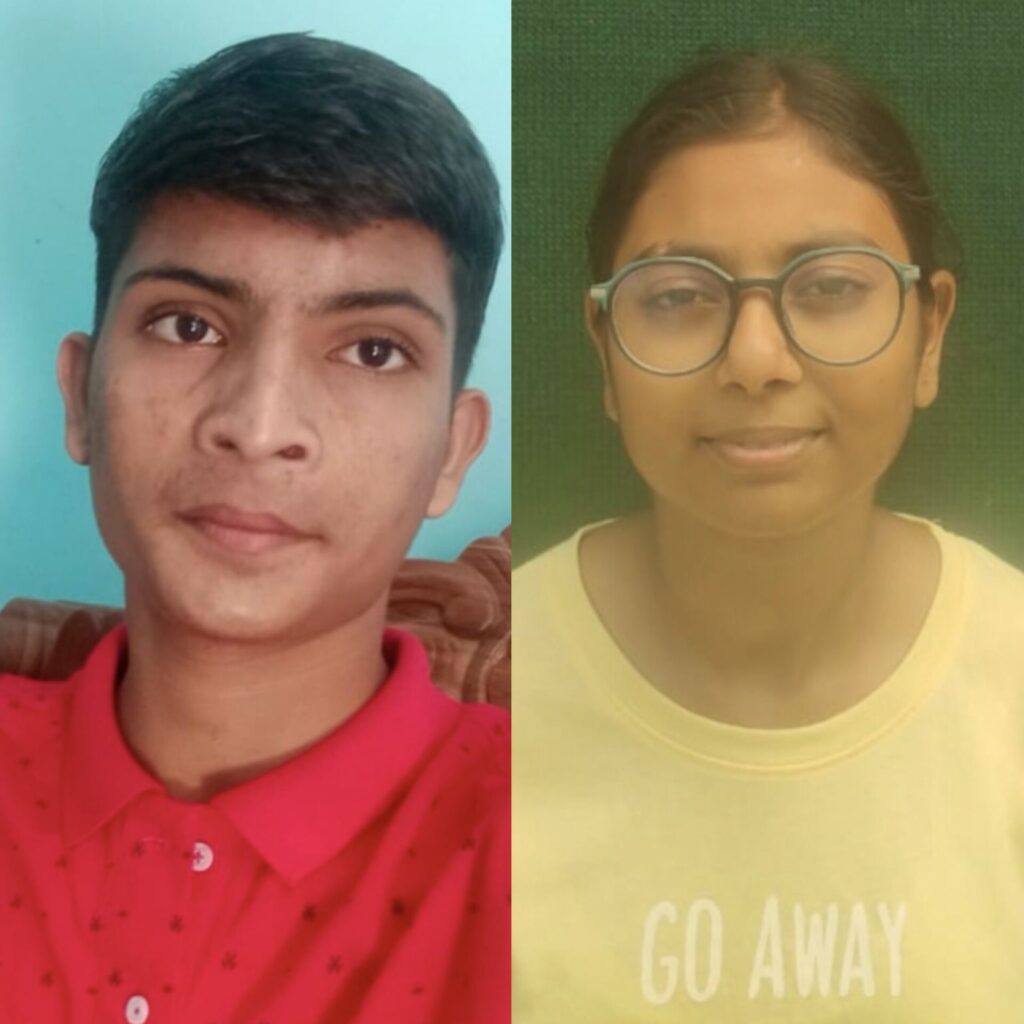 पटमदा के शुभम पात्र और भूमिका मिश्रा स्टेट टॉप टेन में शामिल