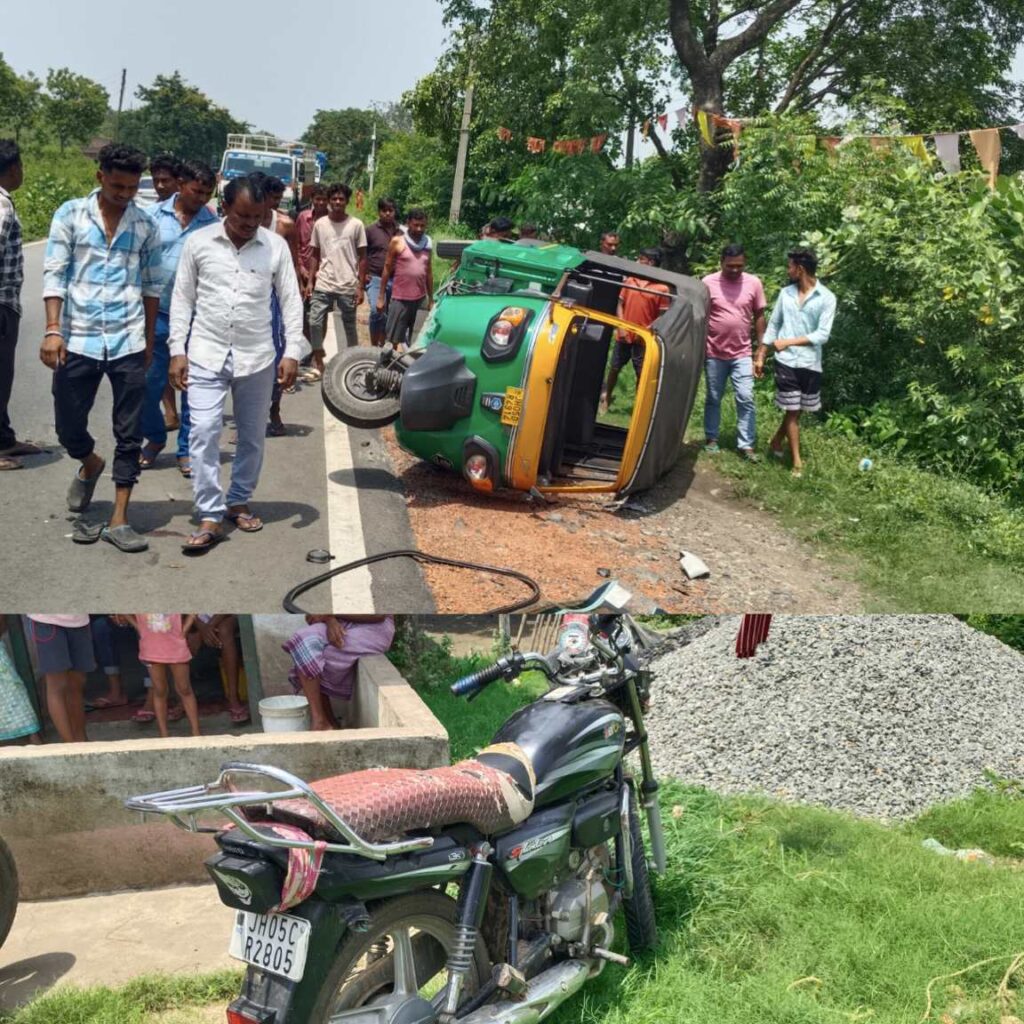 पटमदा में तेज रफ्तार बाइक टेम्पो से टकराई, तीन घायल, लाइन होटल के बाहर खड़ी कार बनी दुर्घटना की वजह